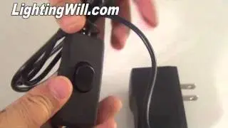 12V,1A plug in power supply with switch lightingwill
