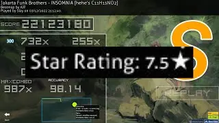 EASIEST 7.5 STAR IN OSU! | Jakarta Funk Brothers - INSOMNIA [hehe's C11H15NO2] 98.14% FC