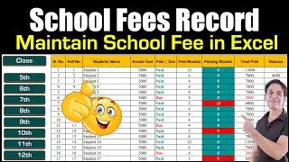 Students Fee Record in Excel Fully Dynamic | Create Automatic Student Fee Management in MS Excel