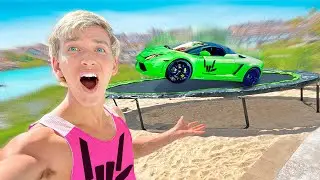 I DESTROYED my LAMBORGHINI SHARERGHINI on a TRAMPOLINE!!