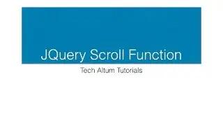 Jquery Scroll Tutorial, Jquery Scroll