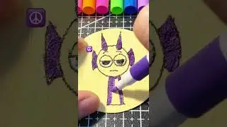 How to draw Durple from Incredibox Sprunki easy step by step with sponge paper #incrediboxsprunki