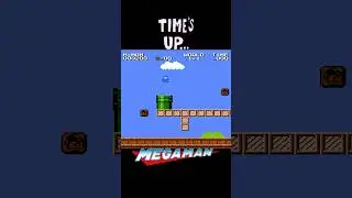 Mega Man TIME UP in Super Mario Bros. NES #mario #supermario #shorts #nintendo #gameover