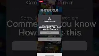Roblox connection error (comment if you know how to fix this)