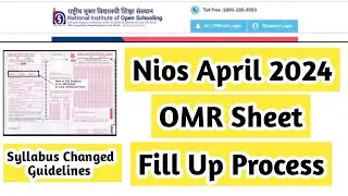 Nios April 2024 OMR Sheet Fill Up | Task Is Helping (NIOS) 