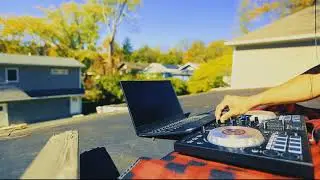 sweet tunes on a cloudless fall day on a roof in bloomington (louis the child/skrillex/ganz)