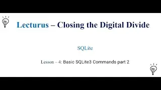 Basic SQLite Commands part  2