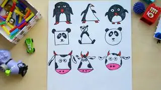 КОРОВА ИЗ ГЕОМЕТРИЧЕСКИХ ФИГУР / РИСУЕМ С ДЕТЬМИ / WoW My Idea