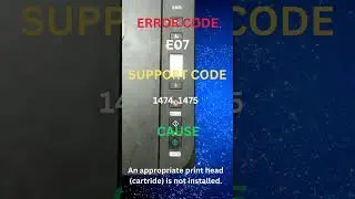 E07 | Canon pixma printer error codes and causes 