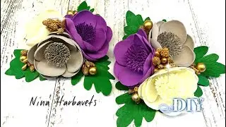 Резинки для волос с цветами из фоамирана🌼🌼🌼Laços de cabelo com flores de espuma