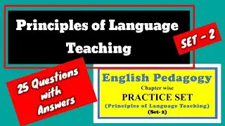 WB TET, CTET | Principles of Language Teaching | Practice Set 2 | English Pedagogy