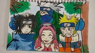 Team 7 Drawing| Step by step drawing #naruto #kakashi #sasuke #sakura #youtube