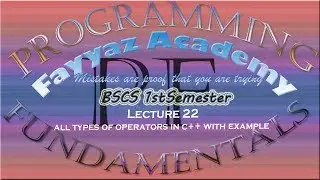 all types of operators in c++ with example explained in urdu