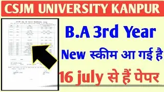 Csjmu B.A 3rd Year New Time Table 2021/Kanpur University New Scheme
