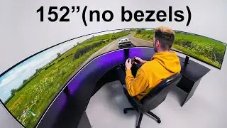 I Built The World's Widest Gaming Monitor! (152")