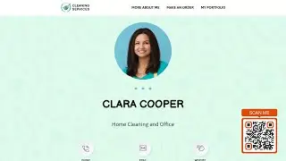 Cleaning Services Digital Business Card. Phone Websites