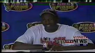 NBA Finals Gm 6 Post Game with Michael Jordan WGN News June 14th 1998
