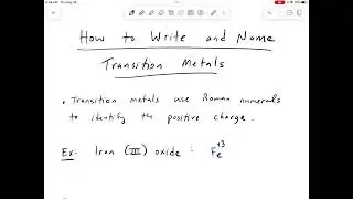 How To Write and Name Transition Metals (easy)
