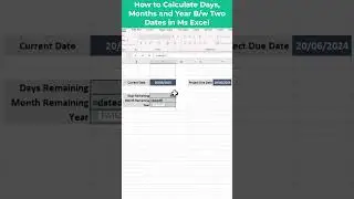 How to Calculate Days | Month and Year Between Two Dates in Ms  #excel  #excelfunction #shortsfeed