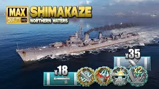 Destroyer Shimakaze: MVP on map Northern Waters - World of Warships