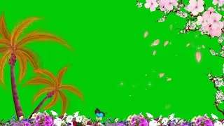 Leaves Falling Green Screen | Garden Green Screen | Green Screen Flowers | Flower Tree Green Screen