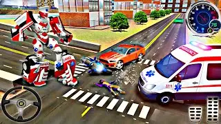 Ambulance Robot City Rescue - 911 Rescue Emergency City Van Simulator: Android Gameplay #1