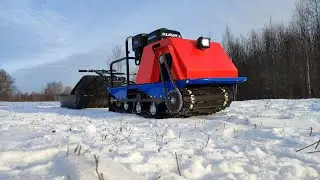 На мотособаке по лесу / мотобуксировщик Север