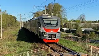 Электропоезд ЭП2Д-0092 платформа Хлюпино до Белорусского вокзала. 02.05.2023.