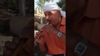 Arabian flute player in the Central Galilee 