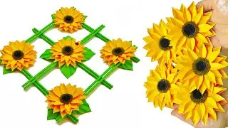 🌻 Paper Flowers 🌻 Crafting a Beautiful Sunflower | Panel with Flowers