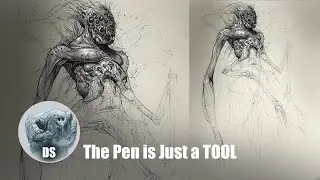 Ballpoint Pen Sketching for Dark Creature Design