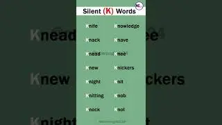 Words with Silent Letter (K) 