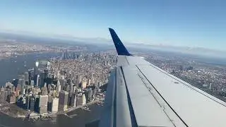 LGA landing 4k with amazing views of NYC and it's landmarks