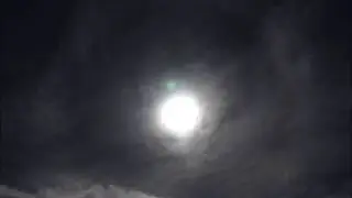 Beautiful lunar halo phenomenon