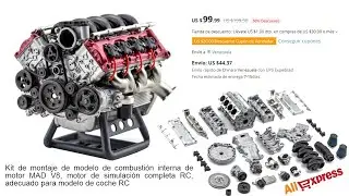 Kit de montaje de modelo de combustión interna de motor MAD V8, motor de simulación completa.