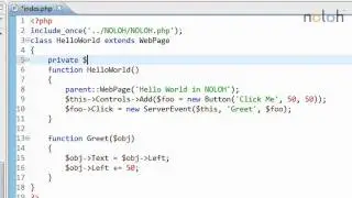 NOLOH PHP Framework: Part 3/7 - Events - Using Class Variables within Events