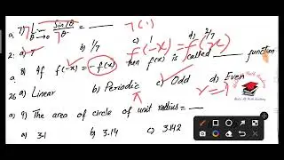 Objective MCQ's|Functions and limits|Unit 01| 2nd Year Maths
