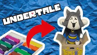 Лепим собачку Тэмми / Temmy / Undertale / из пластилина / с магазином коробкой Tem shop и чашку кофе