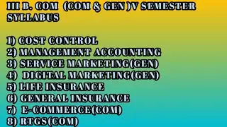 B. com (com & gen) V semester  syllabus