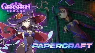 How to make Mona Genshin Impact action figure from paper (time lapse build papercraft)