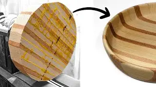 How to Make a Chip Bowl from Scrap Wood - Woodturning