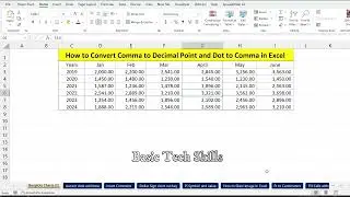 How to Convert Comma to Decimal Point and Dot to Comma in Excel | Replace dots with commas in excel