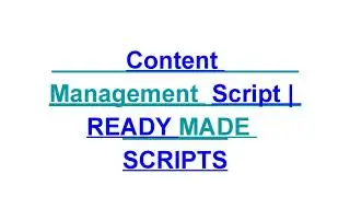 College Content Management Script - READY MADE SCRIPTS