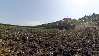 К700 Кировец с двигателем DAF на культивации