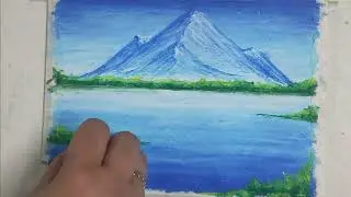 Mountain View Using Oil Pastel