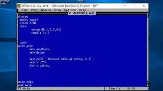 Program to find smallest number from array in assembly language | Dosbox | 8086
