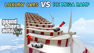 GTA 5 - Luxury Cars VS Mega Ice Ramp Challenge