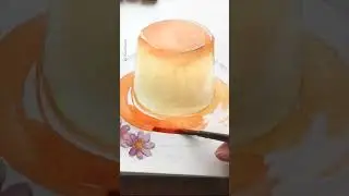 How to Paint Silky Caramel Pudding with Watercolors