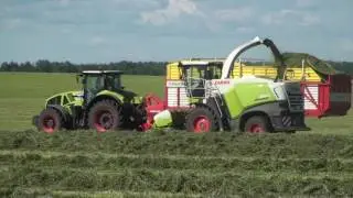 Заготовка сенажа с новым CLAAS JAGUAR 850 и CLAAS AXION 930 JUMBO 8010/