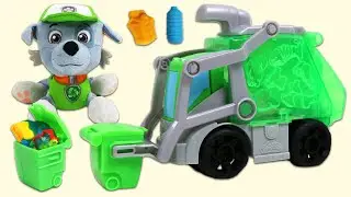 Rocky Uses The Play Doh Dumpin Recycling Garbage Truck!